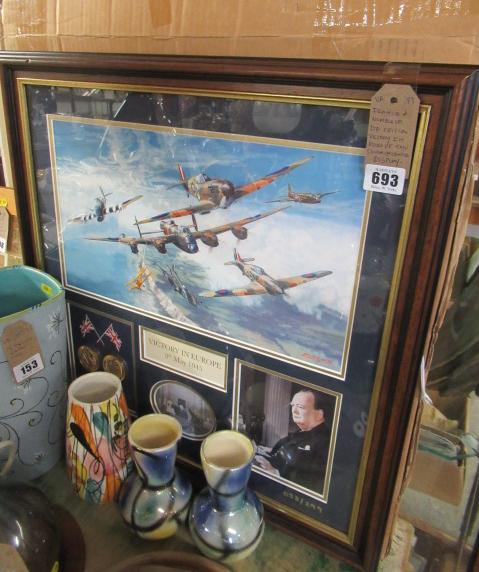 FRAMED NUMBERED LIMITED EDITION VICTORY IN EUROPE COIN COMMEMORATIVE DISPLAY Image