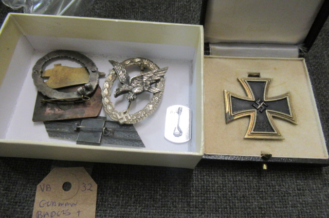 GERMAN BADGES AND CASED IRON CROSS Image