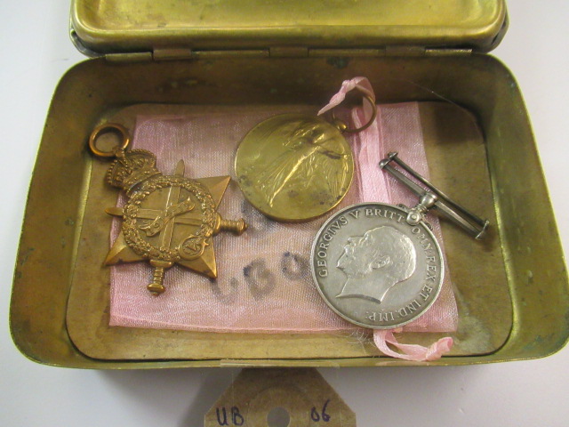 WWI MEDAL TRIO TO SGT WATSON WEST RIDING REGIMENT AND A PRINCESS MARY TIN Image