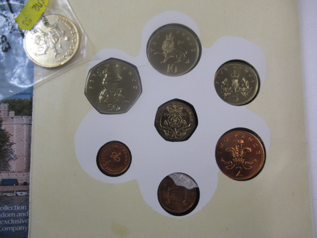 1983 COIN SET AND 1966 WORLD CUP WILLIE MEDALLION Image