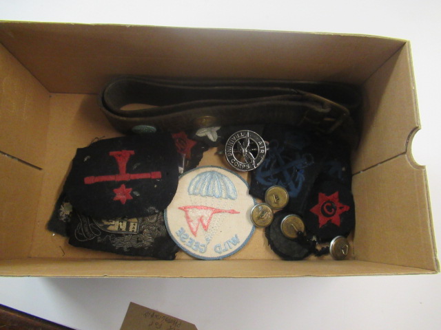 AIR TRAINING CORPS AND OTHER MILITARY BADGES AND BELT Image