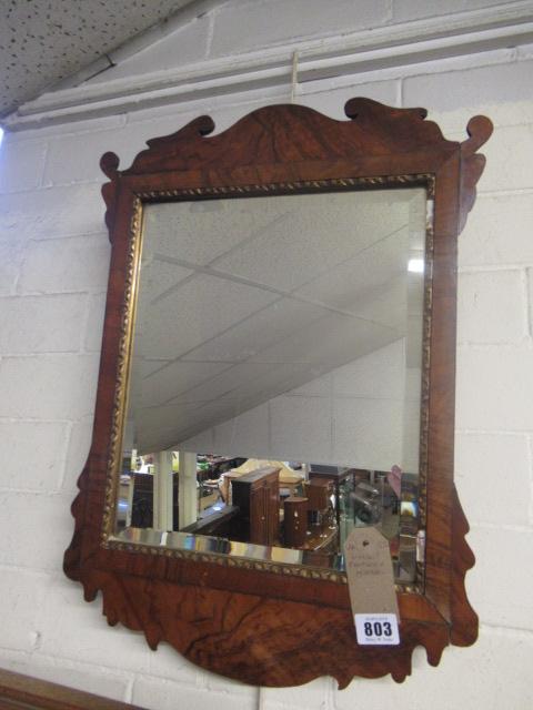 WALNUT FRAMED FRETWORK MIRROR Image