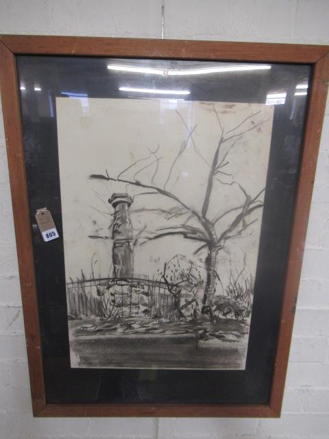 FRAMED CHARCOAL DRAWING Image