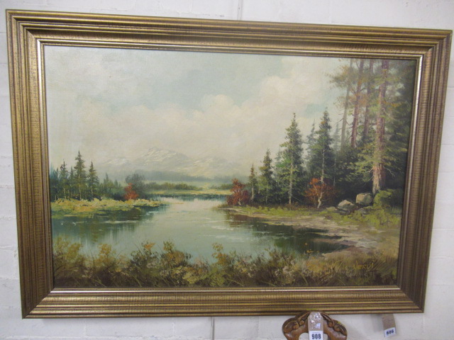 LARGE GILT FRAMED OIL ON CANVAS SIGNED VERDI Image