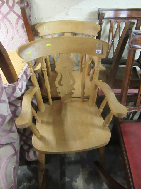 PAIR OF BEECH CARVER CHAIRS Image