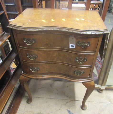 WALNUT BEDSIDE CHEST OF DRAWERS Image