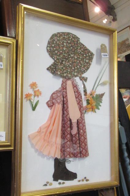 TEXTILE PICTURE OF GIRL WITH BONNET Image