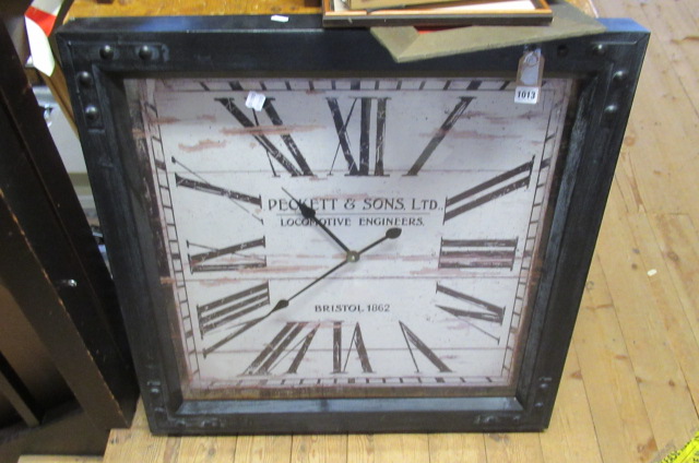 LARGE SQUARE CLOCK AND TWO MIRRORS Image