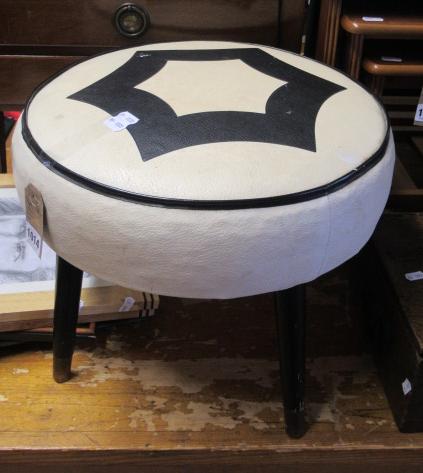 CREAM AND BLACK SHERBOURNE STOOL Image