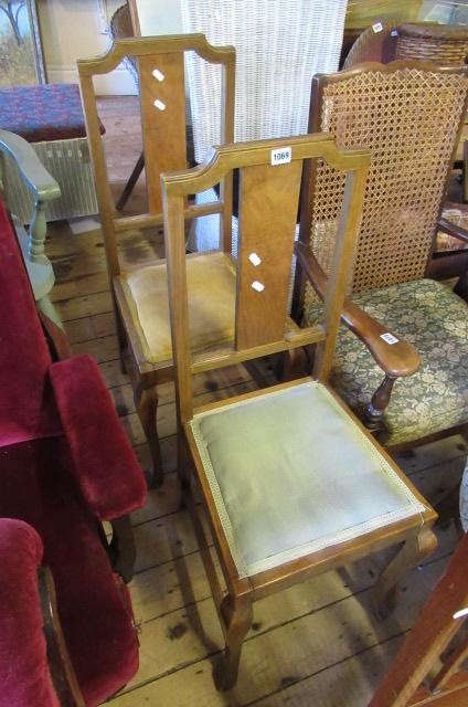 PAIR OF WALNUT BEDROOM CHAIRS Image