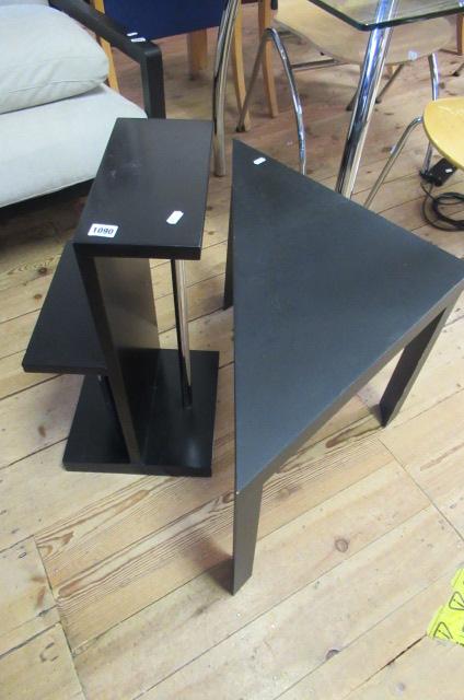 STAND AND A TRIANGLE SHAPED TABLE Image