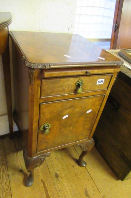 WALNUT VENEERED BEDSIDE CABINET Image