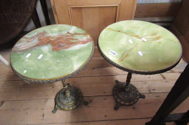 PAIR OF ONYX STYLE COFFEE TABLES Image