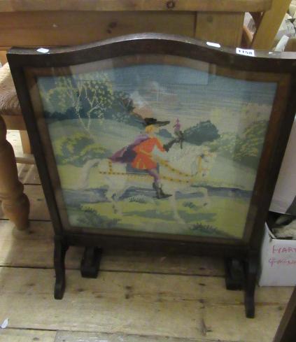 TWO TAPESTRY INSET FIRE SCREENS Image