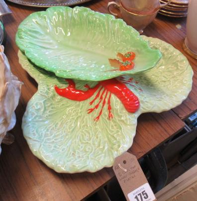 TWO CARLTONWARE CABBAGE PLATES Image