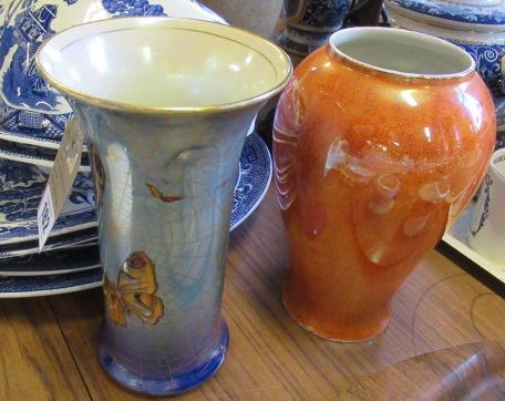 CARLTONWARE BUTTERFLY VASE AND ANOTHER Image