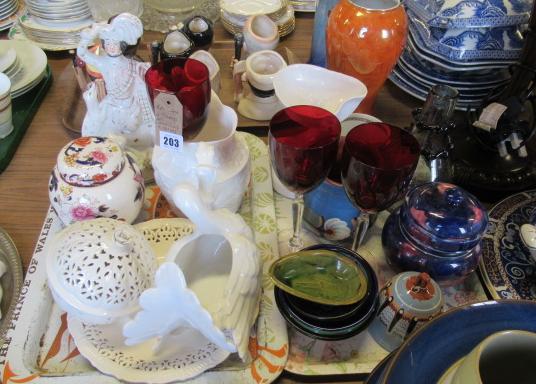 TWO TRAYS OF CERAMICS AND GLASS Image