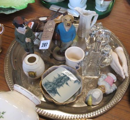 TRAY OF CERAMICS AND SCENT BOTTLES Image
