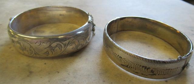 TWO SILVER BRACELETS Image