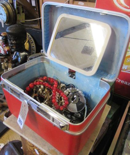 RED CASE OF COSTUME JEWELLERY ETC Image