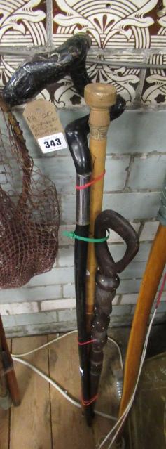 TWO WALKING STICKS AND A BLOW PIPE Image