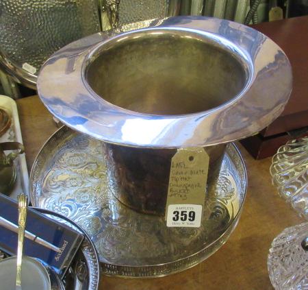EPNS TOP HAT CHAMPAGNE BUCKET AND A TRAY Image