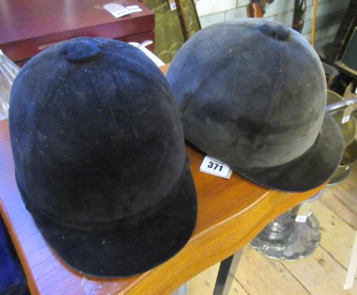 TWO VINTAGE RIDING HATS Image