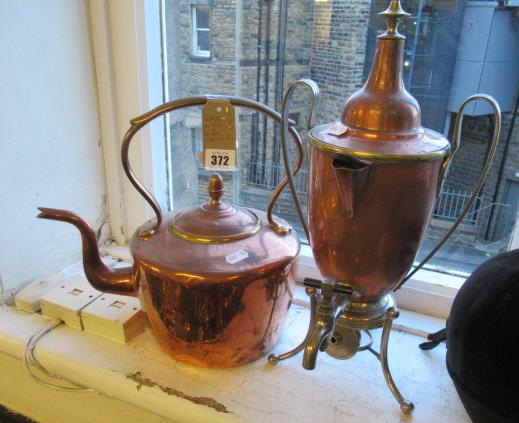 COPPER KETTLE AND SMALL TEA URN Image