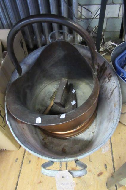 GALVANISED TUB  COAL HELMET ETC Image