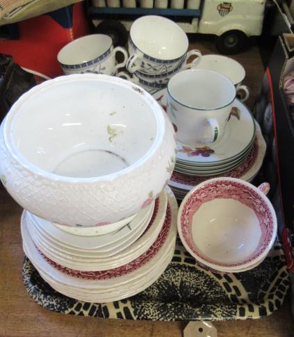 TRAY OF MASONS AND OTHER CHINA   Image