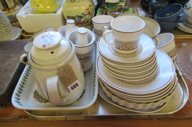 TRAY OF DENBY AND OTHER CERAMICS   Image