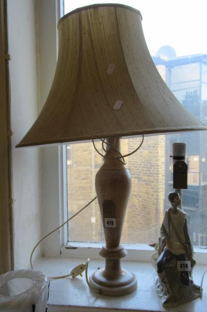 ALABASTER LAMP AND SHADE Image