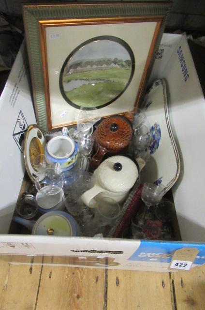 BOX OF CERAMICS AND GLASS ETC Image
