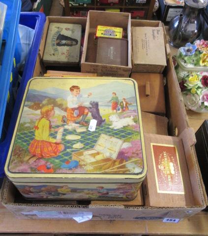 BOX OF OLD TINS AND BOXES Image