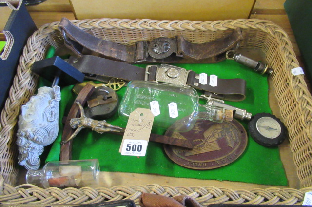 TRAY OF COLLECTABLES INCLUDING WHISTLE Image