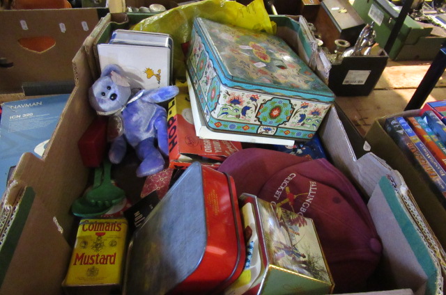 BOX OF MISCELLANEOUS ITEMS INCLUDING ANTLER SUITCASE Image