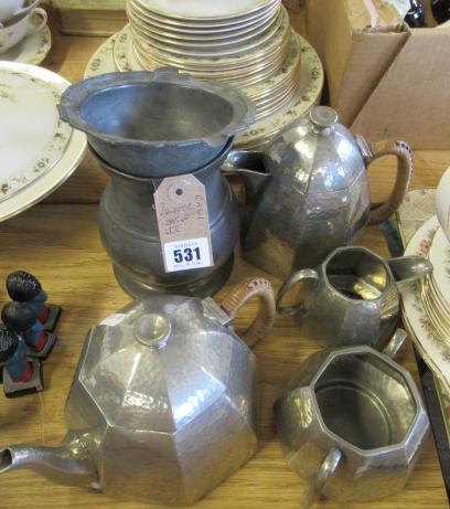 PEWTER TEA SET ETC Image