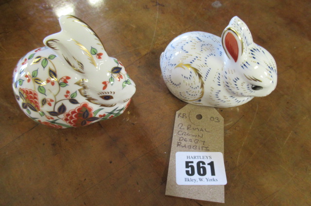 TWO ROYAL CROWN DERBY RABBITS Image