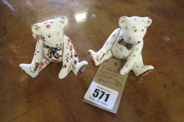 TWO ROYAL CROWN DERBY BEARS Image