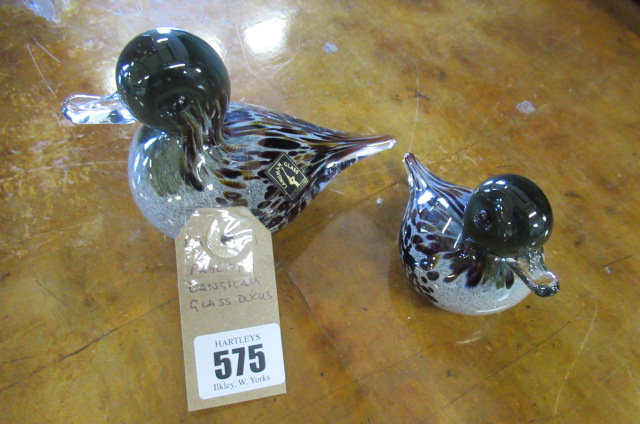 PAIR OF LANGHAM GLASS DUCKS Image