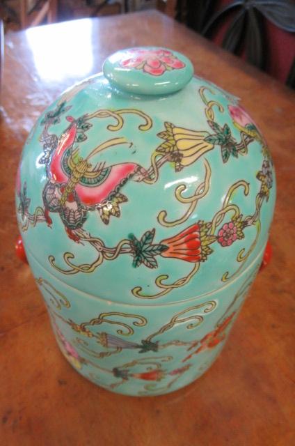 CHINESE BLUE ENAMEL POT AND LID Image