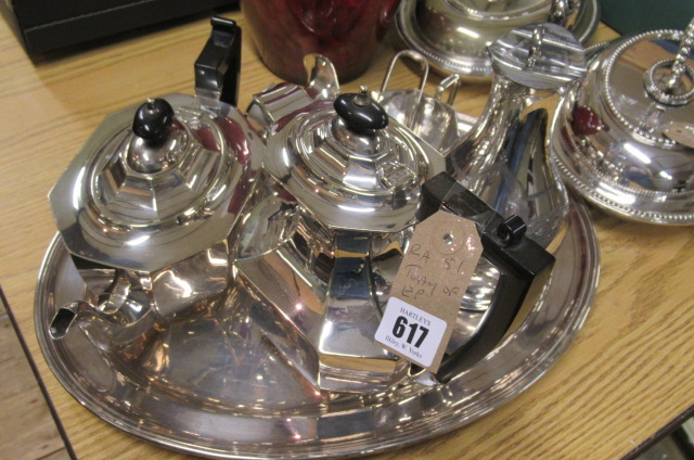 FOUR PART EP TEA SET  TRAY AND WATER JUG Image