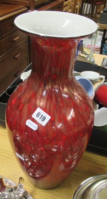 LARGE RED GLASS VASE Image