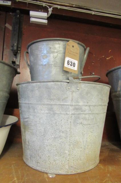 TWO GALVANIZED PLANTERS Image