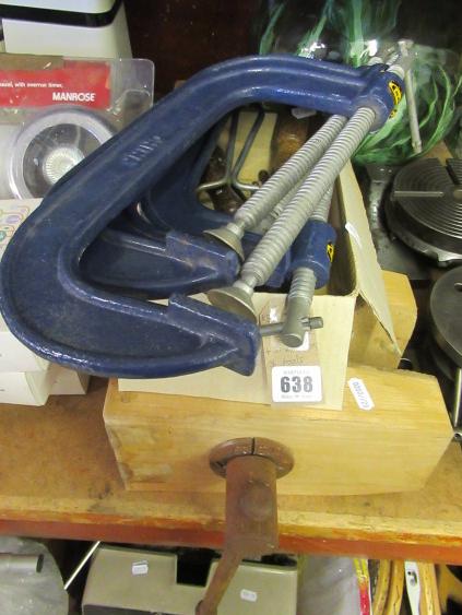 LARGE VICE AND SMALL BOX OF TOOLS Image