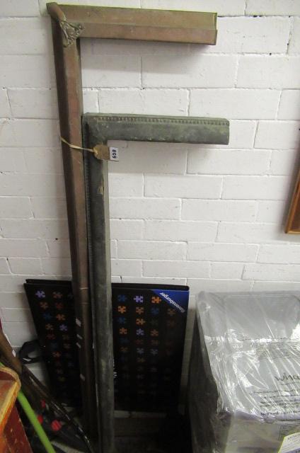 TWO METAL PLATED WOODEN  FENDERS Image