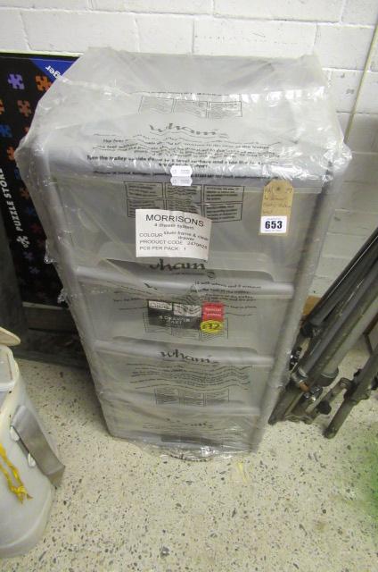 FOUR DRAWER PLASTIC SHELVING UNIT Image