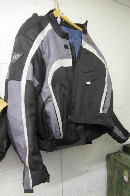 TWO BIKER JACKETS AND A PAIR OF JEANS Image