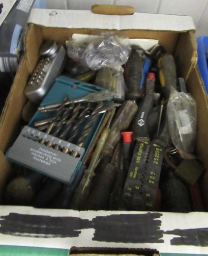 BOSCH DRILL AND A BOX OF TOOLS Image