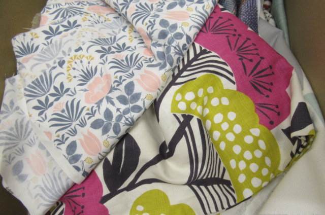 BOX OF QUANTITY FABRICS INCLUDING SANDERSON Image